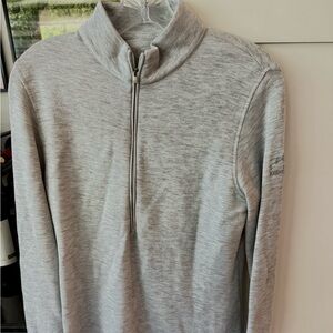 Peter Millar Light Gray Zip-Up Sweater